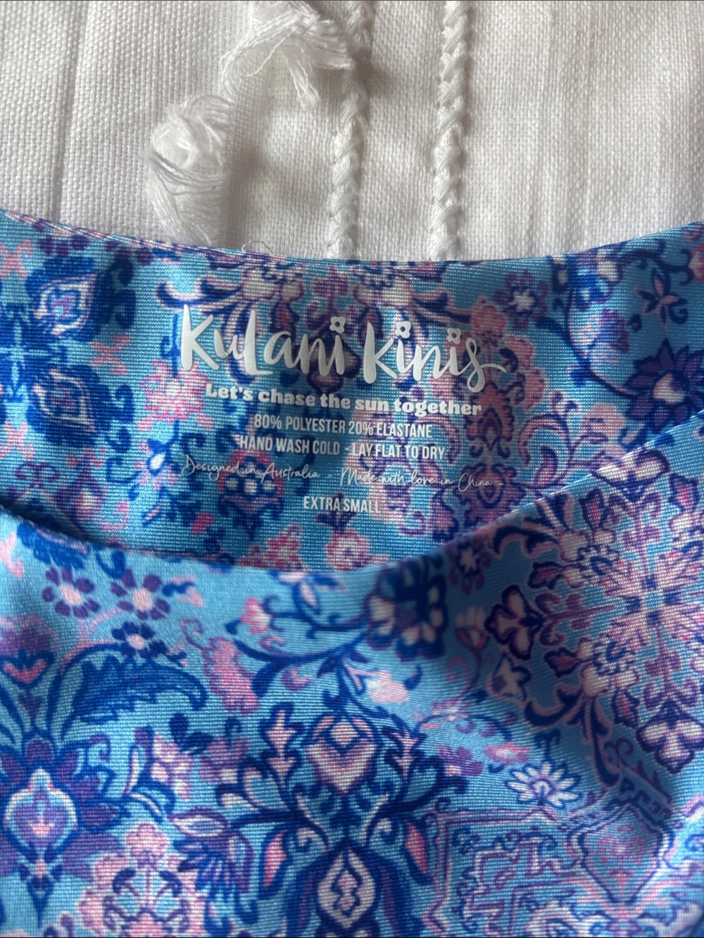 Kulani Kinis Blue and Pink Paisley Bikini Set - Picture 3 of 5